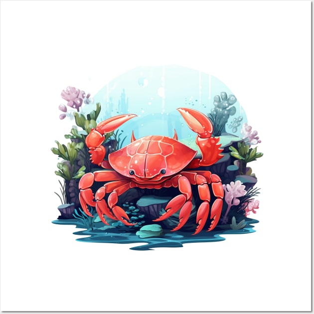 Red Crab Wall Art by zooleisurelife